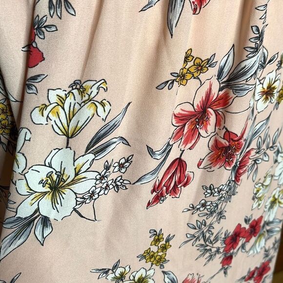 Lush Floral Maxi Sleeveless Halter Keyhole Back Pink Women's Dress Size Medium - Picture 3 of 11